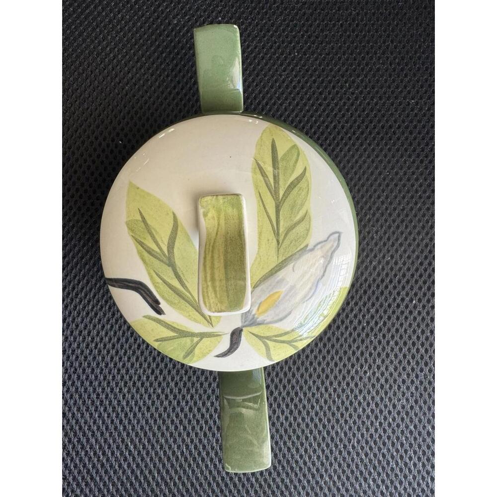 Red Wing Magnolia Chartreuse, MCM: Sugar Bowl & Lid, 3 1/8",